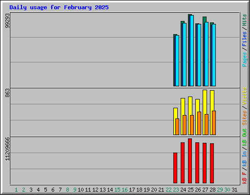 Daily usage for February 2025